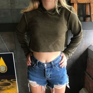 Danielle GUIZIO cropped inside out style hoodie